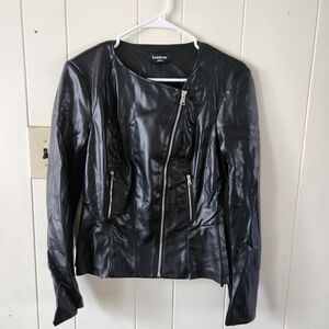 Bebe Black Faux Leather Jacket Size S